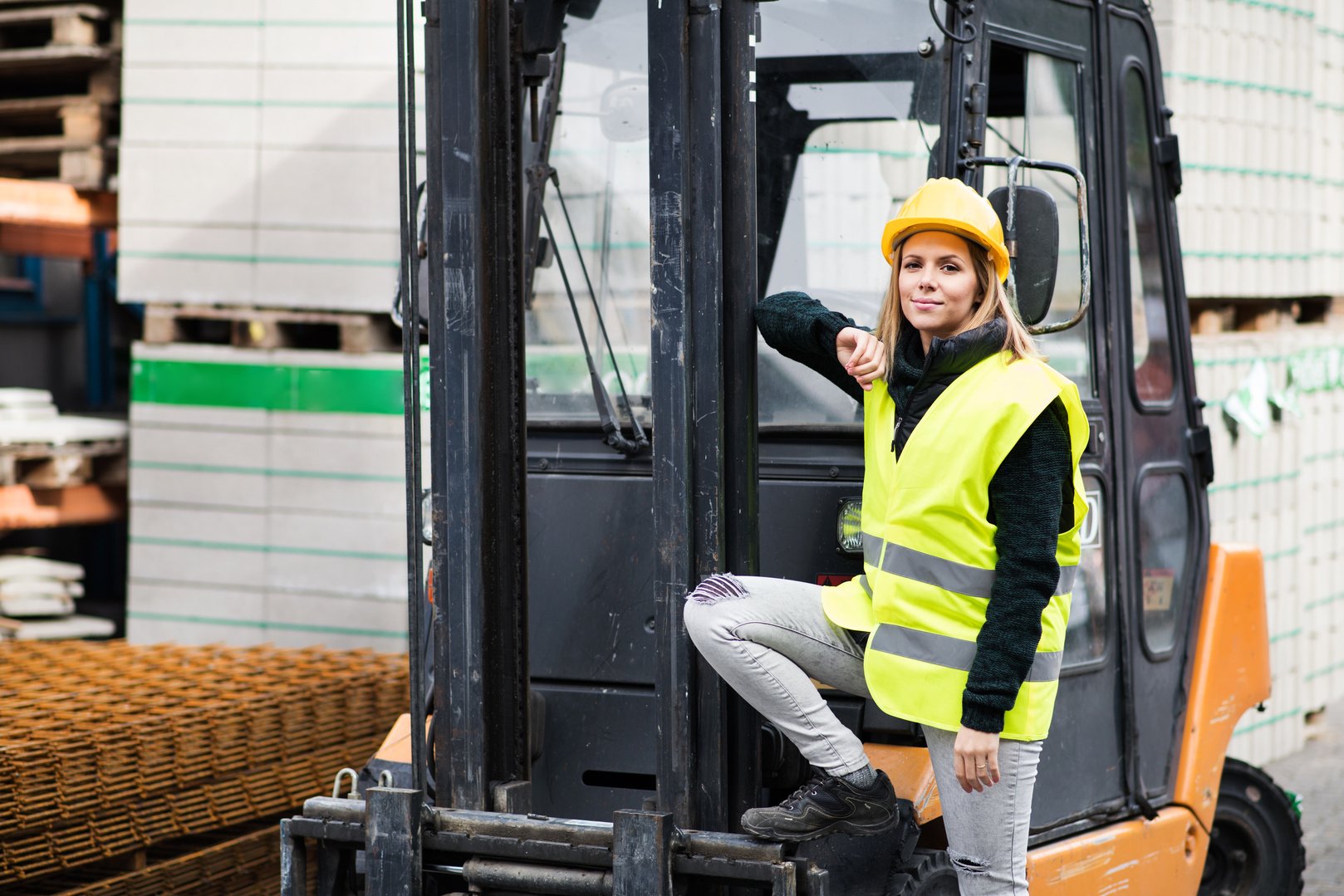 Woman Forklift Truck Driver 